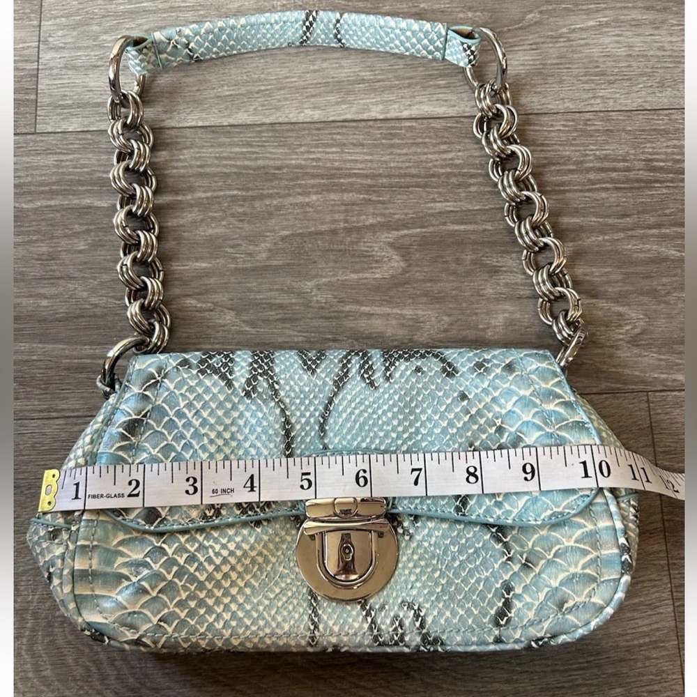 VTG 90’s Y2K Turquoise Exotic Snakeskin Python Luxury Handbag RARE - Picture 10 of 16